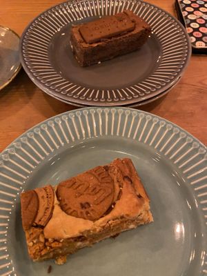 Biscoff and White Chocolate Blondie and Bourbon Brownie  at Tofurei in Norwich