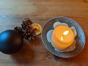 Seasonal table decorations - smelled like Christmas at Tofurei in Norwich