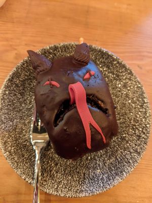 Krampus cake for Christmas at Tofurei in Norwich