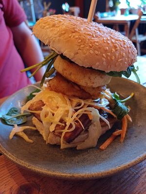 Tofu burger at Tofurei in Norwich