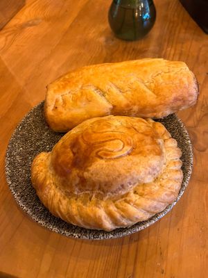Pasty and sausage roll at Tofurei in Norwich