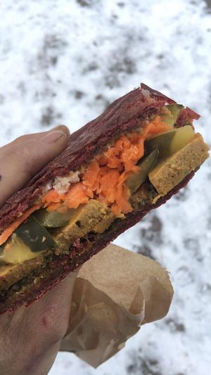 Sandwich au seitan at Esquina in Montreal