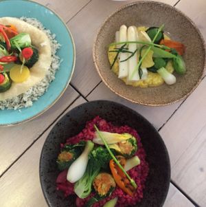 gado gado, risotto with aspergus and bulgur at Bij Albrecht in Eindhoven