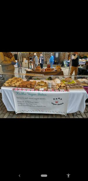 KaMa vegan bakes at The Vegan Quarter at Leith Market in Edinburgh