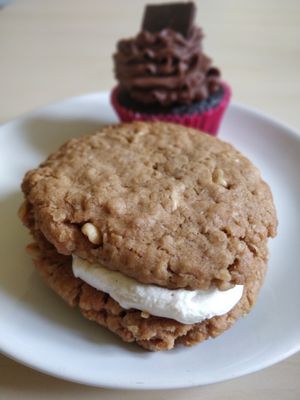 Peanut butter cookie sandwich at Missy's Vegan Cupcakes in Edinburgh