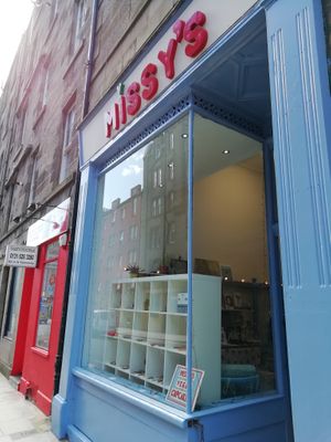 Front of shop at Missy's Vegan Cupcakes in Edinburgh
