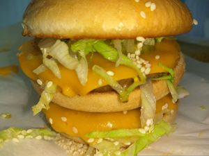 Sgaia Mheat burgers as the patties in Mad Chef's V Mac burger at Sgaia's Vegan Mheat in Paisley