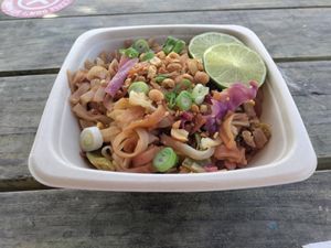 Pad Thai was kinda bland... at Eduardo's Beach Shack in Palm Beach