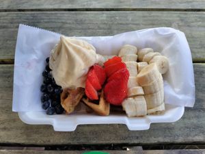 Waffle. Coco whip was disappointing. at Eduardo's Beach Shack in Palm Beach