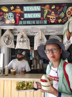 Tacos and vegan ice cream at Eduardo's Beach Shack in Palm Beach