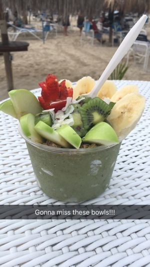 Matcha bowl at Eduardo's Beach Shack in Palm Beach