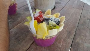 Pitaya (Dragon Fruit) Bowl!!! Soo goid at Eduardo's Beach Shack in Palm Beach