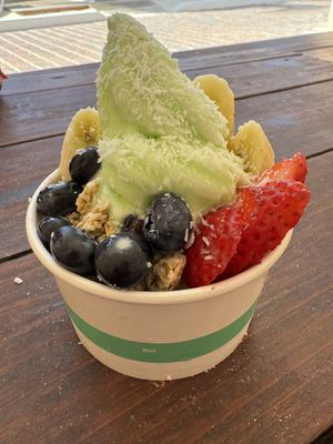 Pistachio soft serve   at Eduardo's Beach Shack in Palm Beach
