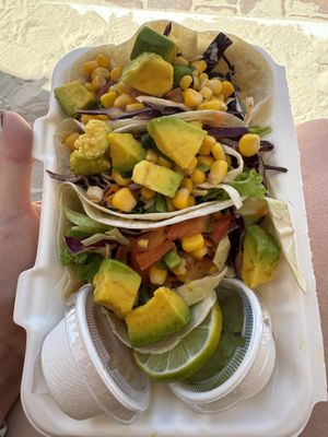 Vegan tacos  at Eduardo's Beach Shack in Palm Beach