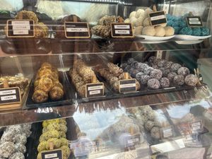Energy protein balls- not all vegan so ask and some are even gluten free   at Eduardo's Beach Shack in Palm Beach