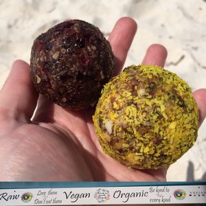 Raw Vegan Gluten Free Protein Balls - Chocmint & Salty Caramel at Eduardo's Beach Shack in Palm Beach