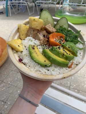 aloha bowl sooo good at Eduardo's Beach Shack in Palm Beach