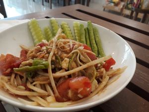 Papaya salad at Origi BKK in Bangkok