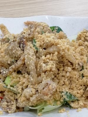 Fried oat oyster mushrooms at SHU Vegetarian 蔬方斋 - Jln Kayu in Northeast Singapore