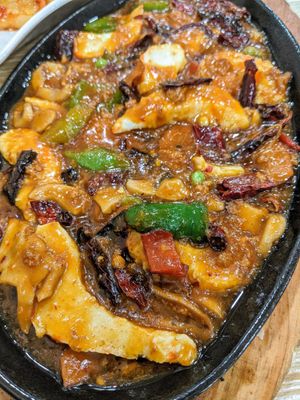 Hot plate shrimp at SHU Vegetarian 蔬方斋 - Jln Kayu in Northeast Singapore