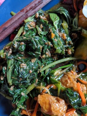 Sambal sweet potato leaves - delicious at SHU Vegetarian 蔬方斋 - Jln Kayu in Northeast Singapore