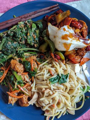 Full plate of deliciousness! at SHU Vegetarian 蔬方斋 - Jln Kayu in Northeast Singapore