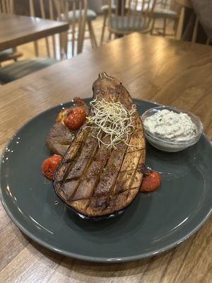 Grilled aubergine   at Kis Padlizsan in Debrecen