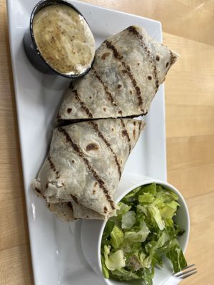 Veggie Burrito w/ Side Caesar Salad  at Meraki Juice Kitchen  in West Palm Beach