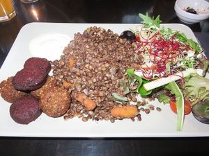 lentils with falafel at De Plaats, Bruges at De Plaats in Bruges