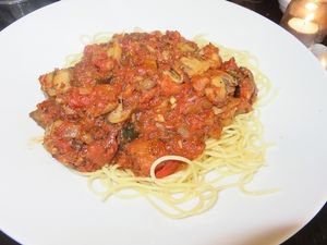 pasta at De Plaats in Bruges