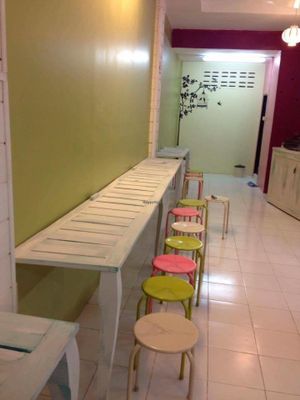 Nice chop and concept, they used mainly recycled materials and made it into a stylish place. And the food is really incredible! at Govinda's Restaurant in Krabi