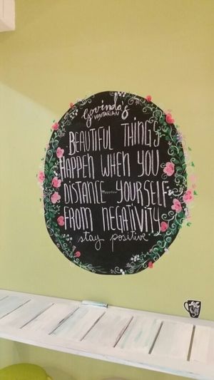 Stay positive :) at Govinda's Restaurant in Krabi