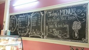 Menu board at Govinda's Restaurant in Krabi