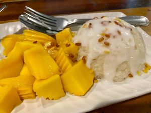 Mango sticky rice at Govinda's Restaurant in Krabi