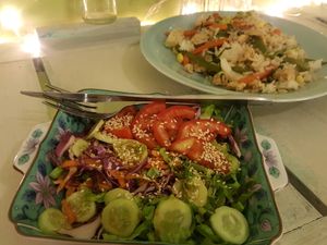 rice with vegetables at Govinda's Restaurant in Krabi