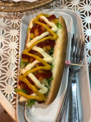 Best veggie hot dog at Govinda's Restaurant in Krabi
