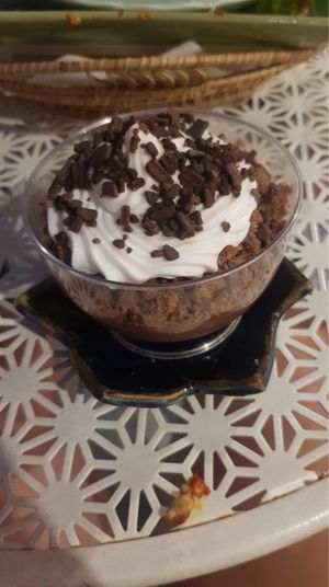 Chocolate custard  at Govinda's Restaurant in Krabi