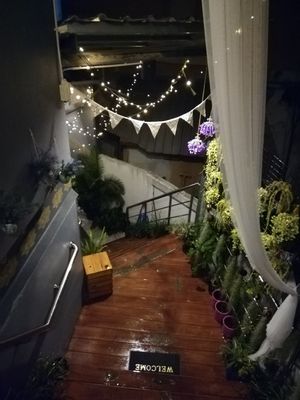 Beautiful stairs at Govinda's Restaurant in Krabi