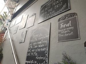 Entrance wall at Govinda's Restaurant in Krabi