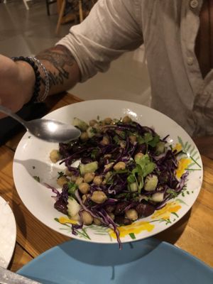 Chickpea salad... won’t recommend to anyone. Could have made his myself for way cheaper and probably taste better   at Govinda's Restaurant in Krabi