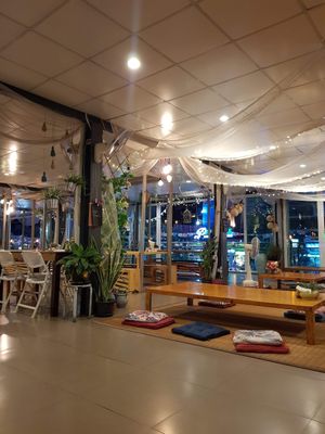 They a traditional or normal seated area, beautiful location at Govinda's Restaurant in Krabi