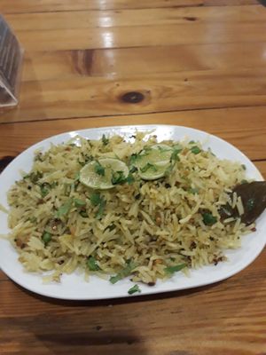 Lemon rice 120 baht at Govinda's Restaurant in Krabi