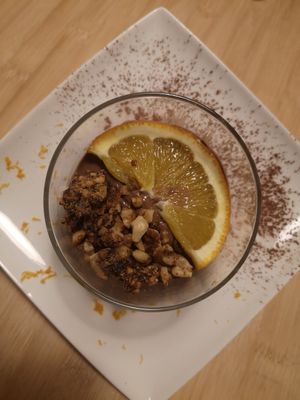 Chocolate mousse at Loff Restaurant in Breda