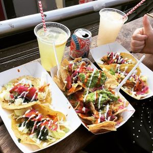 Club Mexicana loaded nachos and tacos  at Club Mexicana - Camden in North West London