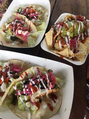 'Tofish' tacos and nachos at Club Mexicana - Camden in North West London
