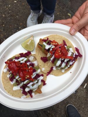 Beer-battered tofish tacos at Club Mexicana - Camden in North West London
