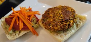 Lentil burger at Cafe YOU in Cape Coral