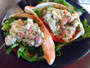 Vegan tuna salad pita (a special on 10/11/23) at Cafe YOU in Cape Coral