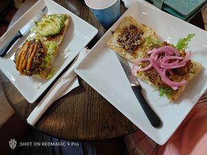 Black bean burger and Chickpea burger at Cafe YOU in Cape Coral