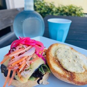 Different Vegan Chef Specials every day! Pictured: Portobello Burger.  at Cafe YOU in Cape Coral